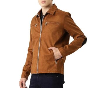 Leather Retail Suede Faux Leather Jacket For Men’s