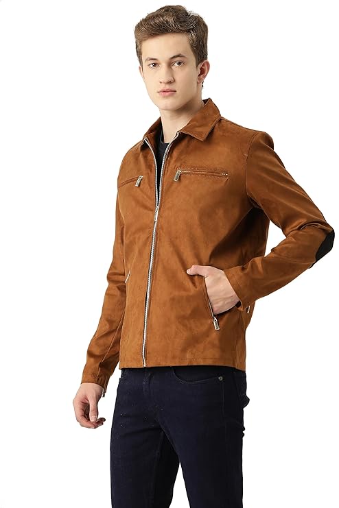 Leather Retail Suede Faux Leather Jacket For Men's - Image 2