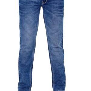 Nanzi Men’s Mid Blue Slim Fit Denim Jeans – Stretchable Cotton Jeans for Smart & Casual Wear