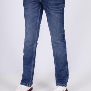 Nanzi Men’s Mid Blue Slim Fit Denim Jeans – Stretchable Cotton Jeans for Smart & Casual Wear
